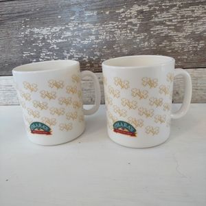 O'MARA'S Irish Country Cream Coffee Tea Mugs 9oz gold/yellow Shamrocks /…